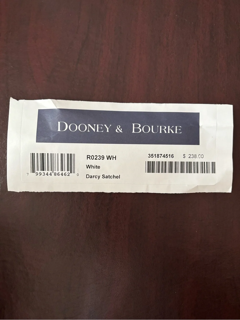 Dooney & Bourke Pebble Grain Leather Satchel White Cognac NWT Zip Tote Bag